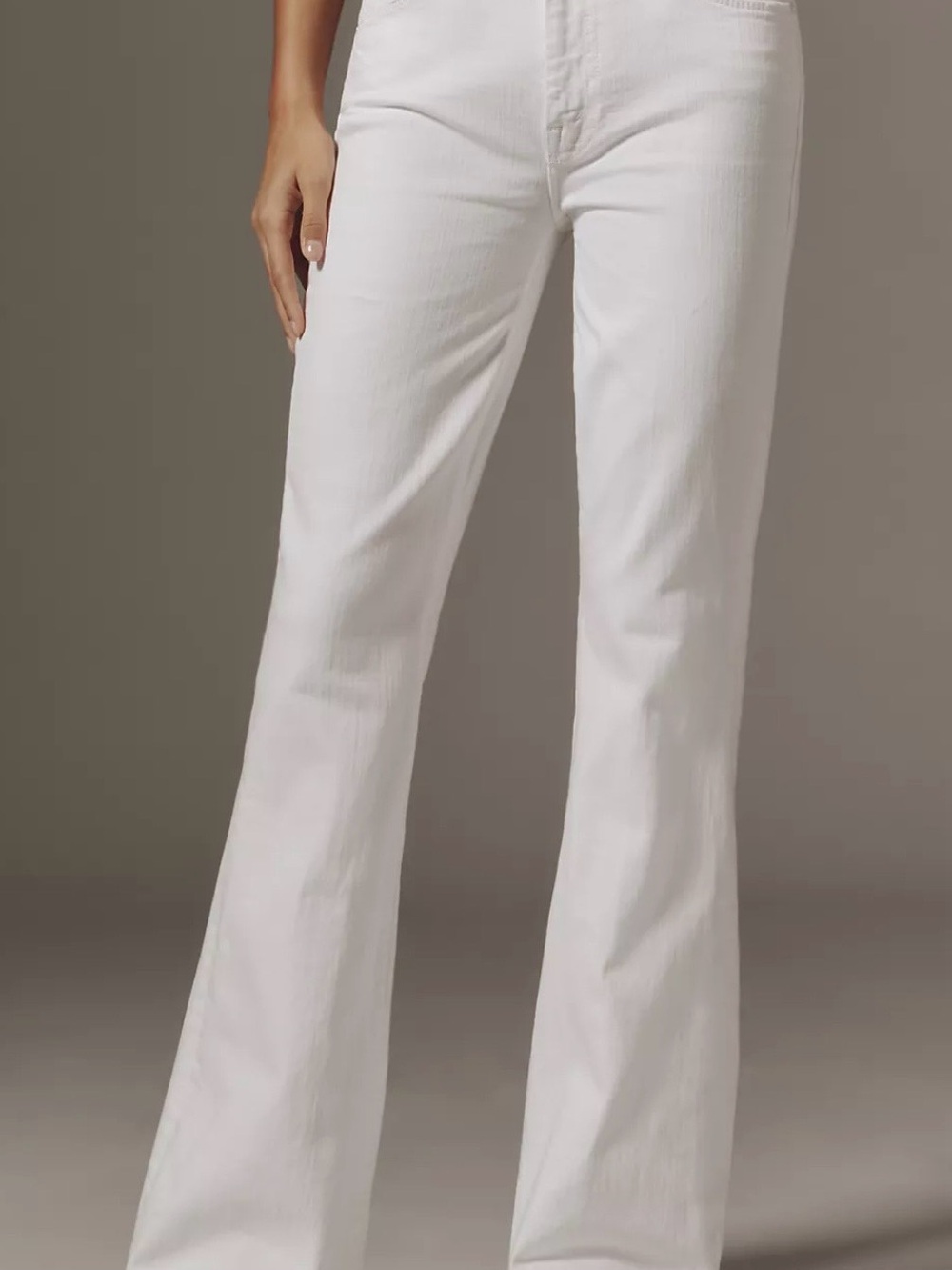 MOTHER White High-Rise Flare Jeans